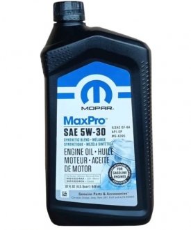Масло моторное MaxPro SAE 5W-30 Engine Oil SP/GF-6A 1qt (0,956L) MOPAR/CHRYSLER 68518204AA (фото 1)