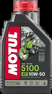 Масло для 4-х тактных двигателей 5100 4t 10w-50 1l MOTUL 104074