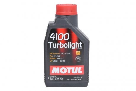 Моторное масло 4100 Turbolight 10W-40 (1л) MOTUL 387601