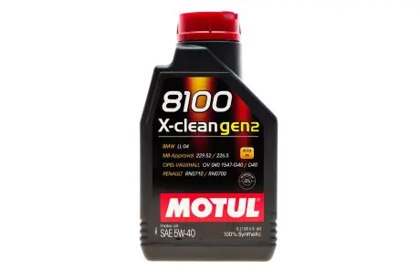 Масло моторное 8100 X-Clean gen2 5W-40 (1л) MOTUL 854111