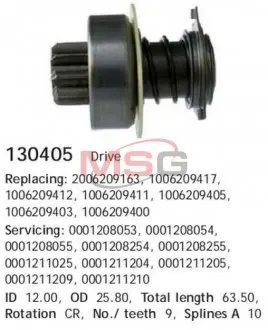 Бендикс стартера MSG 130405CH