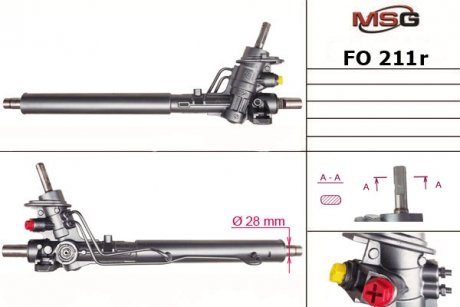 Рулевая рейка с ГУР восстановленная VW Sharan 2000-,SEAT Alhambra 2002-,FORD Galaxy 2000-2006 MSG FO211R