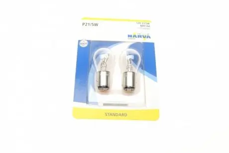 Автолампа P21/5W 12V 21/5W BAY15d Standard (2 шт.) NARVA 179164000