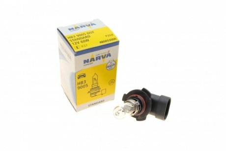 Автолампа HB3/9005 12V 60W P20d Halogen (American Types) NARVA 480053000