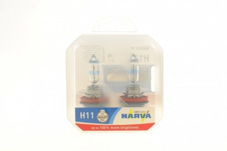 Автолампа H11 12V 55W PGJ19-2 Range Power 150 (2 шт.) NARVA 481012100