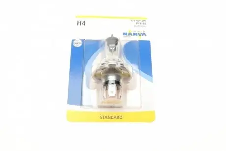 Автолампа H4 12V 60/55W P43t-38 Standard (Blister) NARVA 488814000