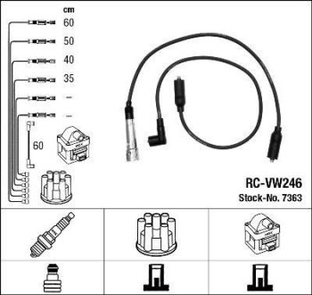 Высоковольтные провода (к-кт) NGK RCVW246 (фото 1)