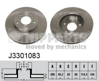 Тормозной диск передний NIPPARTS J3301083