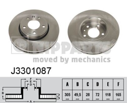 Тормозной диск NIPPARTS J3301087