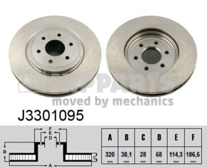 Гальмiвний диск NIPPARTS J3301095