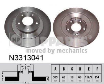 Диск тормозной задний 303mm Mazda CX-5 NIPPARTS N3313041 (фото 1)