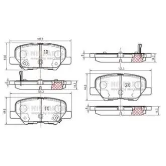 Комплект гальмівних колодок NIPPARTS N3615017