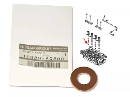 Оригинальная медная шайба топливной форсунки NISSAN 16626AD200