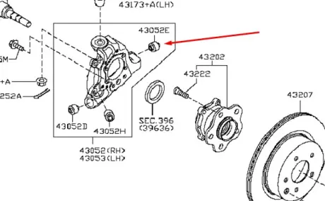 Сайлентблок в заднюю цапфу NISSAN 55157JK01A