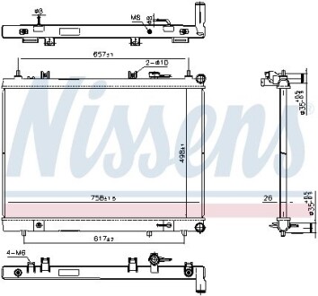 NISSAN Радіатор охолодження двиг. PATHFINDER IV 3.5 4WD 14- NISSENS 606308