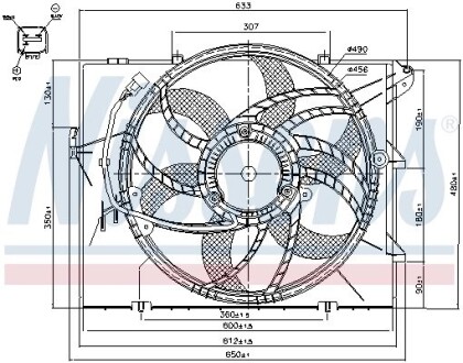 BMW Вентилятор радіатора 1 (E81), 1 (E87), 3 (E90), 3 Купе (E92) NISSENS 85634