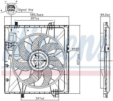 DB Вентилятор радіатора GL-CLASS (X166), GLE (W166), M-CLASS (W166) NISSENS 85857