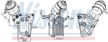 OPEL Оливний радіатор ASTRA H, VECTRA C, ZAFIRA / ZAFIRA FAMILY B, FIAT, CADILLAC NISSENS 91347