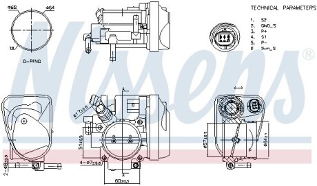 OPEL Дросельна заслонка ASTRA H 05-, ZAFIRA NISSENS 955115 (фото 1)