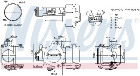 CITROEN Дросельна заслонка C5 II, C8, XSARA, FIAT, LANCIA NISSENS 955126 (фото 1)