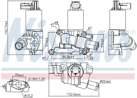 Клапан рециркуляціі ВГ (EGR) NISSENS 98196