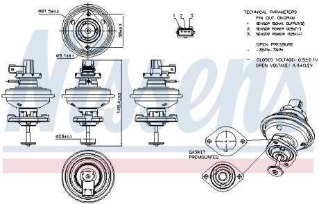 Клапан рецеркуляції відпрацьованих газів NISSENS 98208