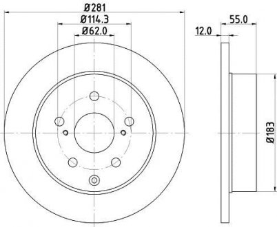 Диск гальмівний задній Toyota RAV-4 2.0, 2.2, 2.4, 3.5 (05-) Nisshinbo ND1013K (фото 1)