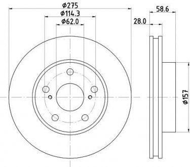 Диск тормозной передний Toyota Hilux III 2.5, 2.7, 3.0, 4.0 (05-) Nisshinbo ND1055K (фото 1)