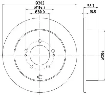 Диск тормозной задний Mitsubishi Outlander/ Peugeot 4007 2.0, 2.2, 2.4 3.0 (06-) Nisshinbo ND3002K