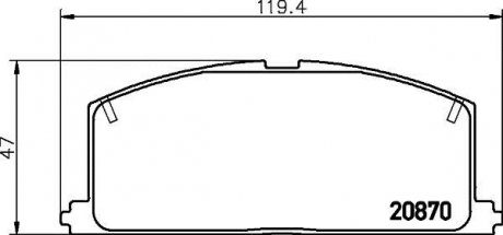 Колодки тормозные передние Toyota Fortuner, Hilux 2.5, 2.7, 3.0 (05-) Nisshinbo NP1001 (фото 1)