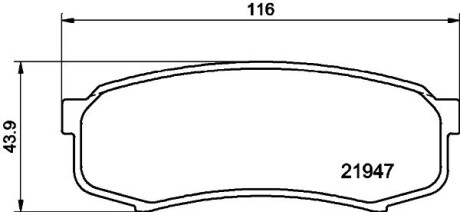 Колодки тормозные дисковые задние Strong Ceramic Toyota Land Cruiser 2.7, 3.0, 3 Nisshinbo NP1008SC