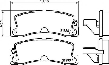 Колодки тормозные дисковые задние Lexus ES 3.0 (96-01) Nisshinbo NP1011 (фото 1)