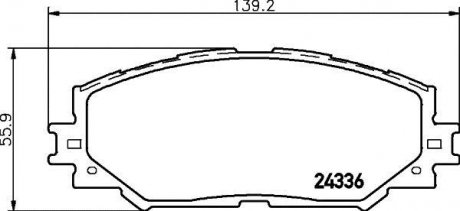 Колодки тормозные передние Toyota Auris,Corollla 1.3, 1.4, 1.6, 2.0 (07-),RAV 4 2.5 (12-) Nisshinbo NP1019