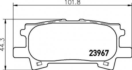 Колодки тормозные задние Lexus 300, 400h, 450h (06-08) Nisshinbo NP1028 (фото 1)