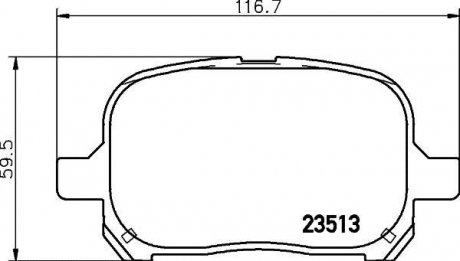 Колодки тормозные передние Toyota Camry 2.4, 3.0 (01-06)/Lexus RX 300 (00-03) Nisshinbo NP1033 (фото 1)