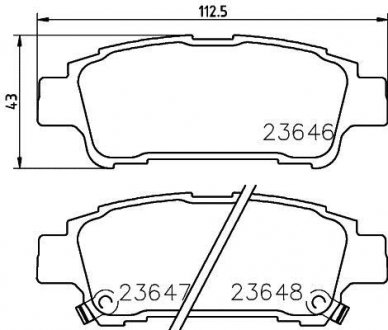 Колодки тормозные задние Toyota Avensis 2.0, 2.4 (03-09) Nisshinbo NP1042 (фото 1)