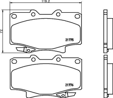 Гальмівні колодки TOYOTA Land Cruiser 4.2, 4.5i 24V Nisshinbo NP1043