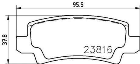 Колодки тормозные дисковые задние Toyota Corolla 1.4, 11.6, 1.8 (02-07) Nisshinbo NP1044 (фото 1)