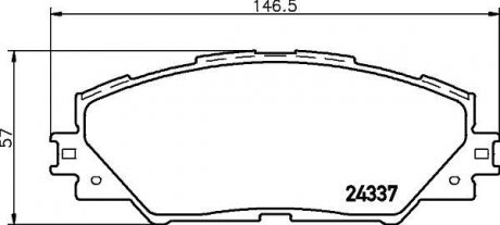 Колодки тормозные передние Toyota RAV-4 2.0, 2.2, 2.4 (05-) Nisshinbo NP1058 (фото 1)