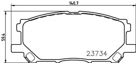 Колодки тормозные передние Lexus RX 270,350, 400h, 450h (08-)/Toyota Prius Hybrid 1.5 (03-09) Nisshinbo NP1062