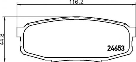 Колодки тормозные дисковые задние Toyota Land Cruiser 4.5, 4.6, 4.7 (08-) Nisshinbo NP1064 (фото 1)