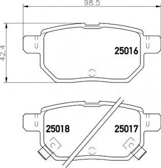 Колодки тормозные задние Toyota Auris, Yaris 1.3, 1.4, 1.6 (06-) Nisshinbo NP1071