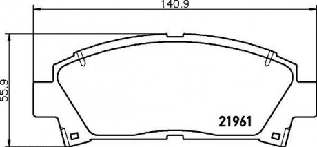 Колодки тормозные передние Lexus GS 300, 430 (05-11), Camry 2.0, 2.4(01-06), Avensis 1.8, 2.0 (00-03) Nisshinbo NP1077 (фото 1)