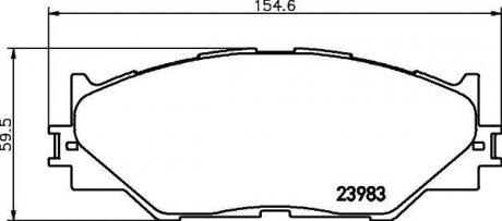 Колодки тормозные передние Toyota IS 220d, 250, 300h (05-13) Nisshinbo NP1082 (фото 1)
