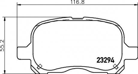 Колодки тормозные передние Toyota Corolla 1.2, 1.4, 1.6 (97-01) Nisshinbo NP1088 (фото 1)