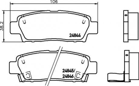 Колодки тормозные задние Toyota Camry 2.2, 3.0 (96-01) Nisshinbo NP1092 (фото 1)