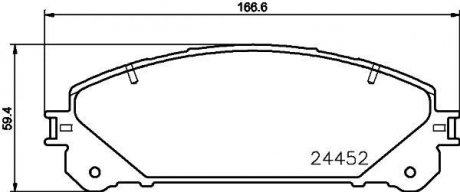 Колодки тормозные передние Lexus RX 350, 450 (08-), Lexus NX 200t, 300h (14-), RAV-4 2.0 (15-) Nisshinbo NP1109