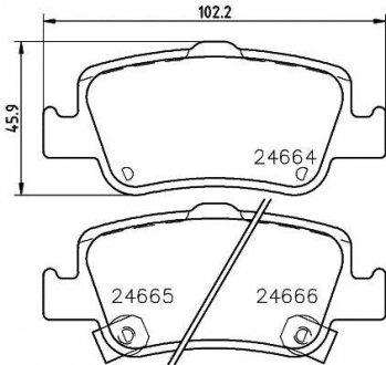 Колодки тормозные дисковые задние Toyota Auris 1.4, 1.6, 1.8, 2.0 (06-) Nisshinbo NP1114