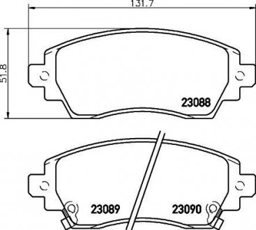 Колодки тормозные передние Toyota Corolla 1.4, 1.6, 2.0 (97-02) Nisshinbo NP1120 (фото 1)