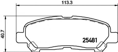 Колодки тормозные задние Toyota Highlander 2.7, 3.5 (09-) Nisshinbo NP1122 (фото 1)